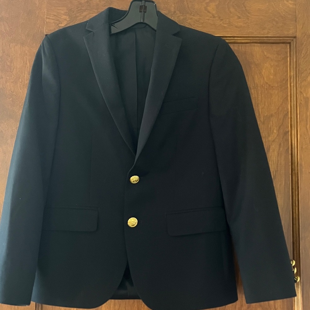 Ralph Lauren Navy Boys Blazer with Gold Buttons 12R